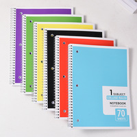 Carnet spirale A4 pour le commerce extérieur, design simple et élégant, feuilles détachables, épaissi, 70 feuilles, trois trous, ligné, pour le classement