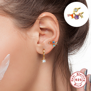 Clip de Oreja de Plata de Ley S925 con Diamantes de Colores, a la Moda, Combinable con Todo, 2021 - Product Image 5