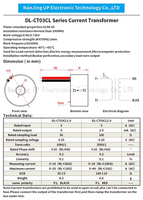 NJXSE DL-CT03CL 1000/1 2000/1 Micro transformateur de courant 1A/1mA 5A/5mA 20A/10mA fil conducteur annulaire inductance mutuelle prix usine