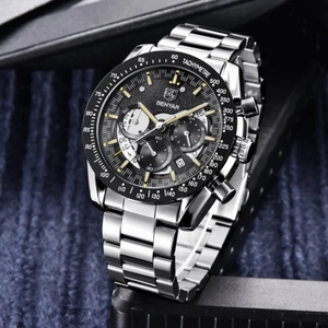 BENYAR 5120 Nouvelle montre à quartz de luxe pour homme, design unique, étanche, antichoc, bracelet en acier inoxydable, chronographe sportif - Product Image 3