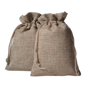 Bolsas de Yute Personalizables de 13*18cm con Cordón, Bolsitas Reutilizables de Arpillera para Compras, Bolsas de Yute para Uso Doméstico, Bolsas para Pelucas - Product Image 3