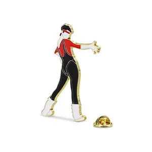 Korean Idol Sliding Hero Cape Men Gold Lapel Pins Badges Hard Enamel Custom Metal Craft