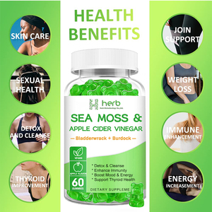 Gomitas de Musgo Marino Orgánico de Marca Privada OEM/ODM, Desintoxican y Limpian el Cuerpo, Mejoran la Inmunidad y la Energía, Gomitas Veganas de Musgo Marino Irlandés - Product Image 6