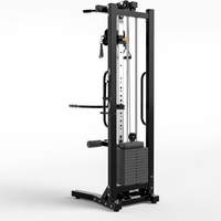 Station de musculation multifonction noire pour la maison, machine Smith, entraîneur à câbles croisés, rack d'entraînement en acier