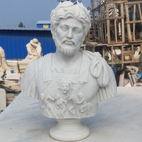Buste en marbre sculpté grandeur nature, buste musical blanc, style artistique grec romain, statue en pierre pour la décoration de la maison, vente chaude