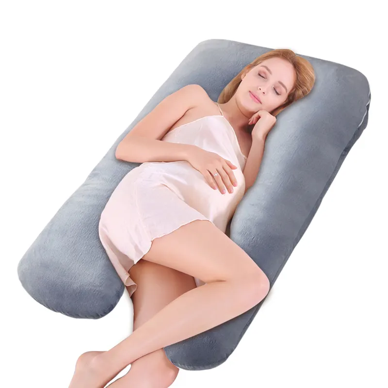 Pregnancy Pillows, U Shaped Full Body Maternity Pillow with Removable Cover, Pregnancy Pillows for Sleeping, Grey