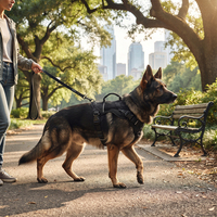 Harnais et laisse pour chien en nylon solide réfléchissant réglables de luxe - Anti-traction, livraison rapide, faible MOQ