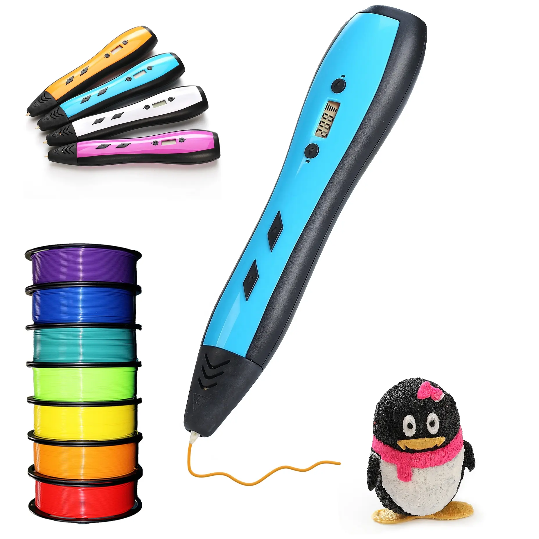 Jer education 3D Pen New Design with LCD Screen Best PLA ABS Filament 3D printer drawing writing Pen