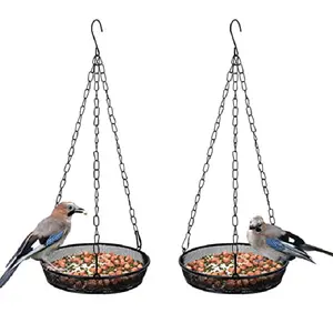 Evcil hayvan tedarikçisi açık besleyici gıda platformu kuş besleyiciler Pet kuşlar tohumları depolama bahçe asılı tepsi demir Metal örgü tohum