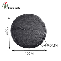 Vente directe d'usine, sous-verre rond en ardoise noire naturelle écologique D10cm pour la maison et la restauration, design moderne