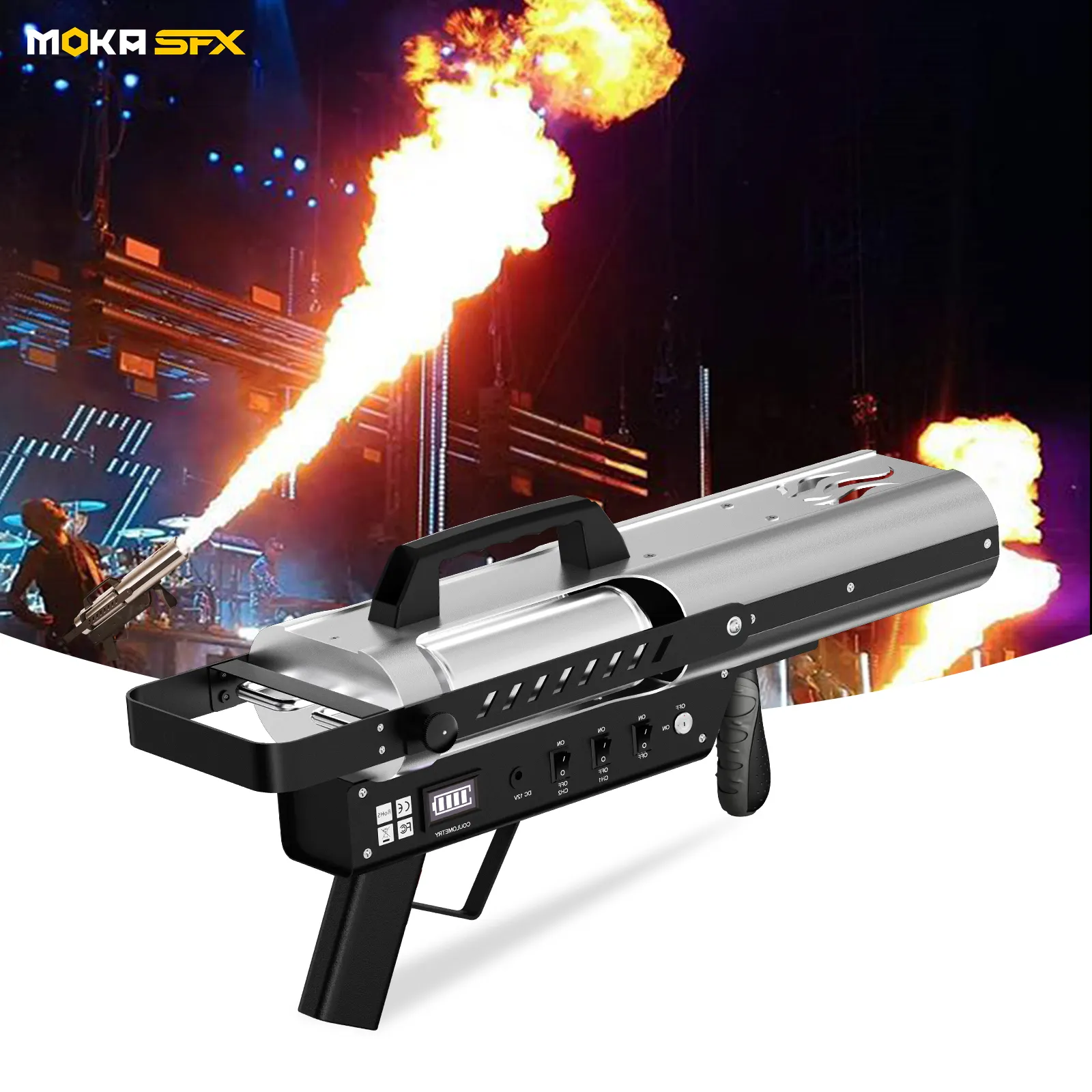 MOKA SFX 1-3M Flammenwurf Sprühpistole Handfeuerpistole Maschine für Party DJ Club Bühne Konzert