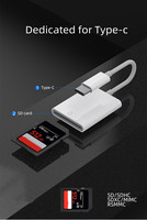 Lector de tarjetas Universal Tipo-c 8 pines OTG Conector de lector de tarjetas SD TF de memoria de doble ranura para Iphone