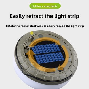 <span class=keywords><strong>Lampe</strong></span> de camping solaire à LED - Longue autonomie pour usage extérieur, éclairage multifonctionnel pour tente et rangement portable - Product Image 5