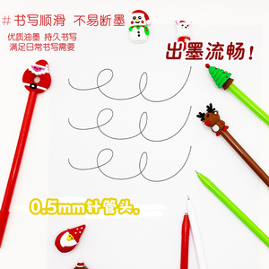 Christmas Cartoon Gel Pens <b>Plastic</b> Durable Promotional Gift Writing Tool - Product Image 2