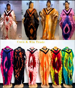 Nouvelle Robe Musulmane Femme en Gros, Grande Taille, Décontractée, Faite à la Main, avec Dentelle Africaine et Patchwork, Col en V, Longueur <span class=keywords><strong>Cheville</strong></span>, Collection Automne Femme - Product Image 2