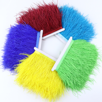 Tissu à coudre en gros, garniture de plumes d'autruche à franges en ruban pour le bricolage, accessoire de costume pour la décoration de fête et de mariage