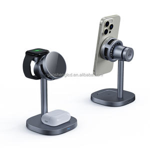 Magneic Suction Wireless 3 en 1 Mini para <span class=keywords><strong>Samsung</strong></span> <span class=keywords><strong>Galaxy</strong></span> S21 <span class=keywords><strong>S20</strong></span> Phone 2025 Nuevo diseño 15W Soporte de carga rápida para teléfono - Product Image 1