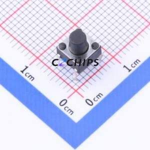 TC-6610-7-160G Tactile Switch Through hole Component THT-4P,6x6mm Switch Single Pole Single Throw Round Button 1.6N Through Hole - Product Image 1