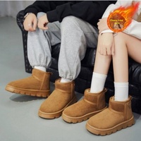 Nouvelle Collection Hiver 2026 – Bottines Courtes Chaudes Doublées Polaire Épaissies à Bout Rond, Mocassins Plateformes en Nubuck et Daim, Bottes de Neige
