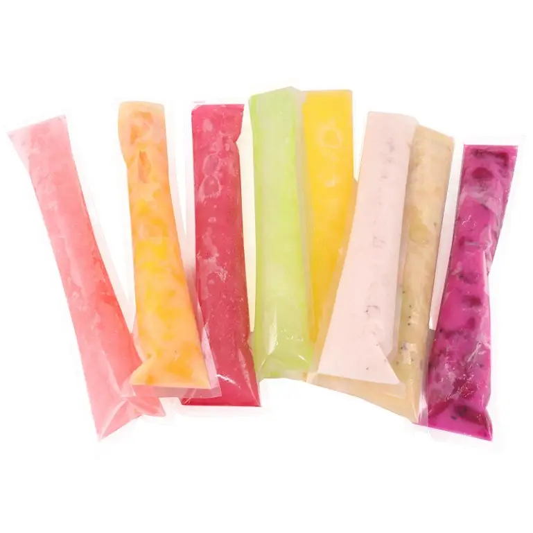 Wholesale Custom Small Transparent Frozen Yogurt Mold Packaging Heat Seal Plastic Ice Cream Popsicle Bag