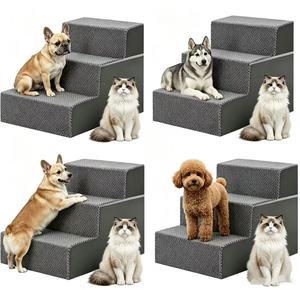 <span class=keywords><strong>Escalier</strong></span> pour chien à <span class=keywords><strong>3</strong></span> <span class=keywords><strong>marches</strong></span> antidérapant pour chiens et chats de petite et moyenne taille, <span class=keywords><strong>rampe</strong></span> pour animaux de compagnie en mousse CertiPUR-US avec housse lavable pour lit et canapé - Product Image 3