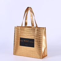 Sac fourre-tout à provisions non tissé à motif en cuir de crocodile de haute qualité à motif personnalisé avec design non tissé en PP