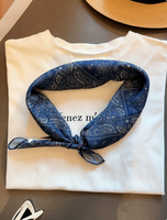 Écharpe en coton rétro marron clair à motif cachemire personnalisée, bandana respirant, serviette de tête, accessoire polyvalent pour tenue quotidienne, écharpe décorative