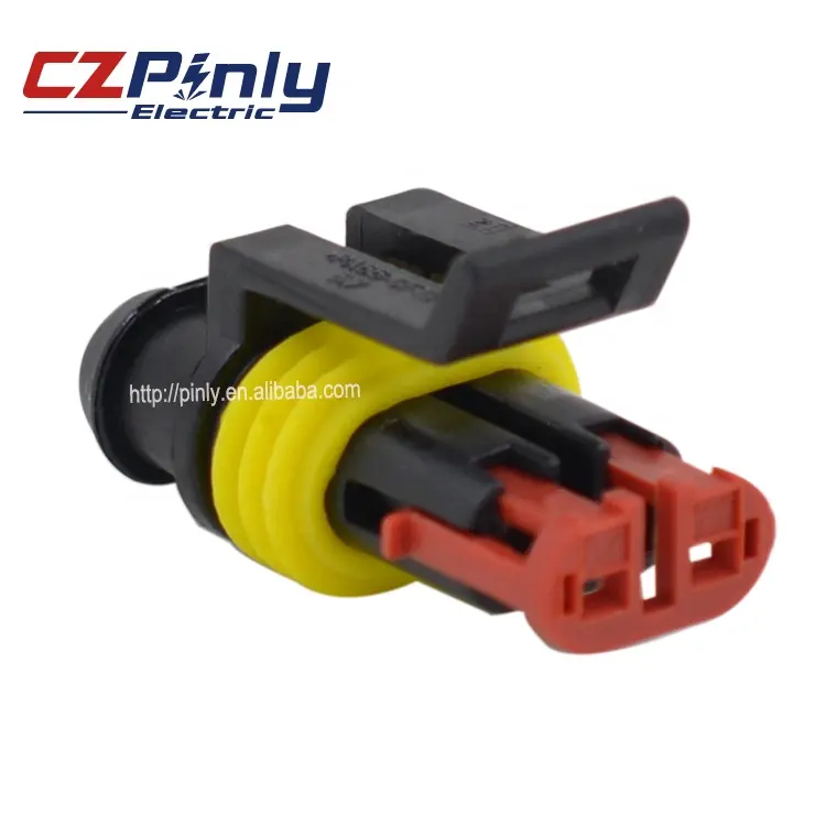 Amp tyco 282080-1 conector de fio automotivo, à prova d'água, 2 vias, 1.5 séries