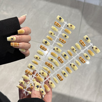 Nouvelles capsules d'ongles préfabriquées à presser, design artistique mi-couvrant, style doux, cool et mignon, haut de gamme, élégantes, effet blanchissant, 30 pièces en ABS
