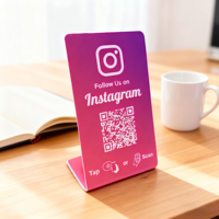Support d'affichage NFC sans contact pour cartes cadeaux, avec fonction de lecture par tapotement, support de code QR, support de signalisation, code QR personnalisé, carte NFC avec code QR