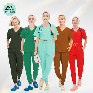 Tenues médicales personnalisées en polyester et élasthanne avec logo, ensembles infirmiers, uniformes de médecin, tenues de travail pour hôpitaux dentaires, uniformes de jogging - Product Image 1