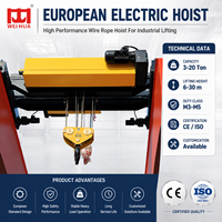 Palans à câble électriques de style européen de haute qualité, conformes aux normes CE ISO, à faible hauteur de levage, 1 tonne, 5 tonnes, 7 tonnes, 10 tonnes, 15 tonnes