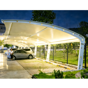 Fabricant de abris de voiture en acier galvanisé à structure cantilever, membrane PVDF, abri de stationnement personnalisé, abri de voiture extérieur, garage, abri de voiture - Product Image 5