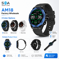Montre connectée avec bracelet en silicone de 1,43 pouce, logo personnalisé, calendrier, rappel de sédentarité, réveil, étanche IP67, écran HD