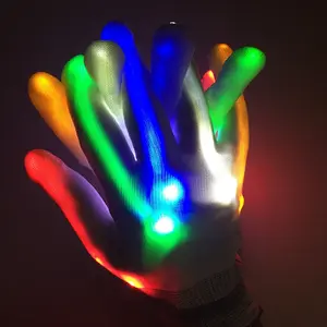 Led Lichtgevende Knipperende Handschoenen Halloween Party Vinger Licht Rekwisieten Neon Guantes Gloeiende Stage Kostuum Kerst Benodigdheden