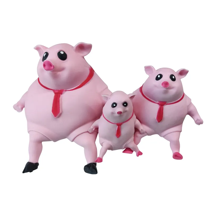 High quality pink stretch cute squeeze toy pig shape anti stress squishy pu foam relief anti stress ball