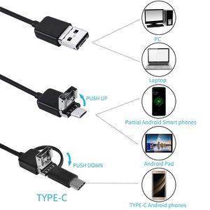 Không thấm nước USB C borescope Loại-C phạm vi máy ảnh với có thể điều chỉnh đèn LED USB rắn kiểm tra máy ảnh 1m đến 5m - Product Image 4