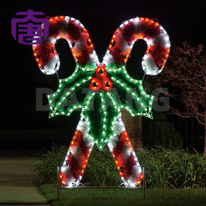 Giant 3D Candy Cane LED Sculpture Outdoor Christmas Decoration Display with Motif Light for Outdoor Christmas Displays - Product Image 3