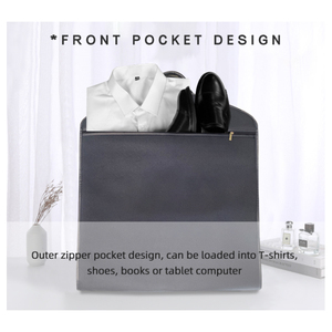 Leather Garment Bag 164cm Suit Travel Hanging Storage Cover Zipper Clear <b>Window</b> <b>Vent</b> Foldable Dustproof Mens Dress Coat Tux Bag - Product Image 4