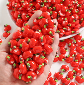 Diseño de moda, dijes de resina de manzana, dijes de frutas con parte posterior plana, manualidades para accesorios de pegamento de <span class=keywords><strong>crema</strong></span> DIY - Product Image 2