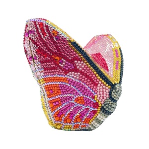 Women Butterfly Crystal Evening Bag Luxury Rhinestone Clutch <b>Purse</b> with Detachable Metal Chain Cocktail Club Handbag - Product Image 4