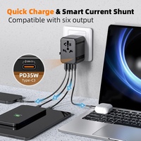 Adaptateur de chargeur mural international Worldplug 35W Adaptateur d'alimentation de voyage universel USB Type-C à charge rapide