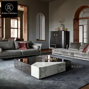 Beautiful Home Decor Contemporary Floor Living Room Center White Granite Marble Tea Coffee Table