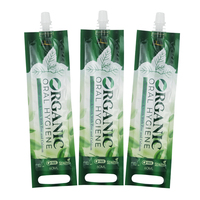 Emballage souple imprimé en héliogravure personnalisé pour embout verseur, thermoscellable, laminé, résistant à l'humidité, brillant, vert, 50 ml, écologique, pour aliments