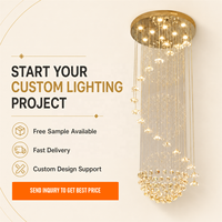 Lustres de plafond longs et larges en or personnalisés pour hôtel, luminaires suspendus de luxe, éclairage LED, escalier moderne, lustre en cristal