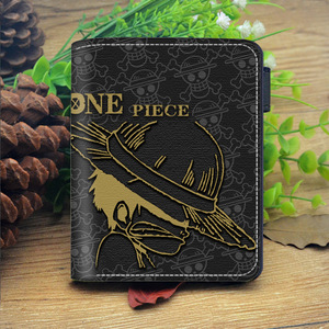 Portafoglio all'ingrosso One Piece Luffy in PU con cerniera, simpatico cartone animato giapponese per uomo - Product Image 5