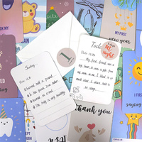 Cartes mignonnes de bébé nouveau-né sur le thème des animaux Cartes jalons de bébé en carton enduit d'art Affiche de voeux pour les photoshoots de nouveau-né