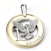 Colgante de Moneda de Dólar Irregular de Aleación de Zinc con Diseño de Águila, Moderno y Tradicional, para Coleccionistas de Arte, Pin de Élite TWEP-0011