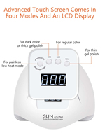 Séchoir à ongles SUN X5 PLUS 120W certifié CE, vente en gros, logo personnalisé, plastique durable, 45 perles, capteur automatique
