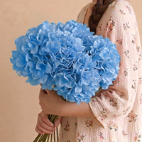 Bouquet d'hortensias artificiels rose poudré style INS, décoration florale pour arrière-plan de scène de mariage et allée centrale
